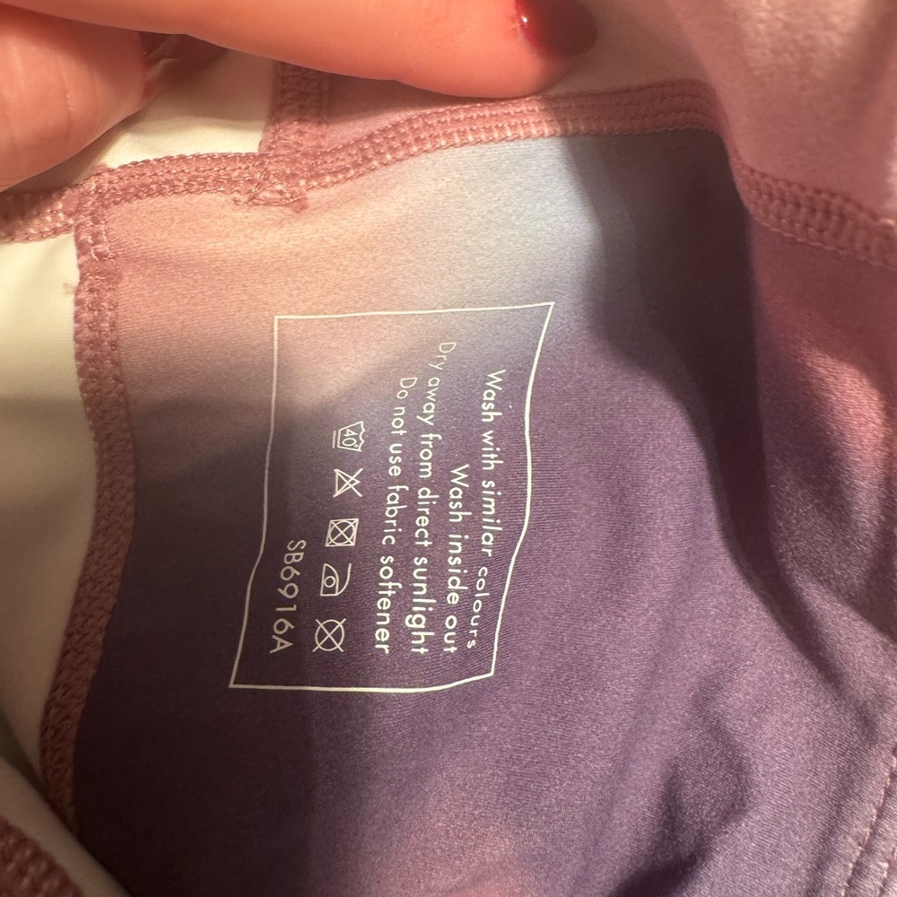 Sweaty Betty Pastel Pink and Blue Print Leggings, medium - Picture 4 of 7